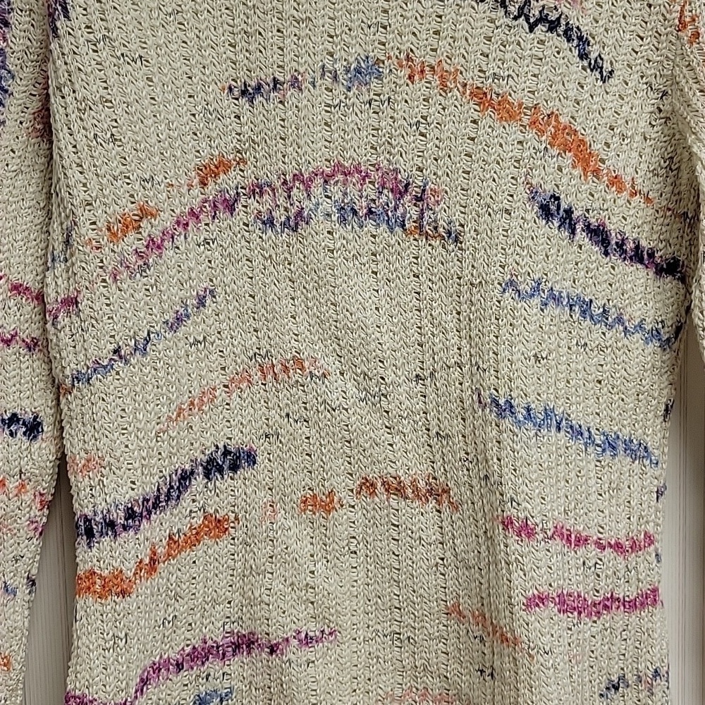 Nic + Zoe Multicolor lightweight Knit Sweater small fisherman coastal - Picture 4 of 6